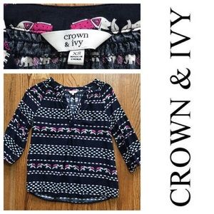 Ladies elephant blouse by Crown & Ivy